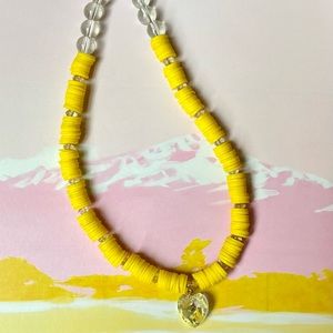 Yellow Swarovski Heart Necklace